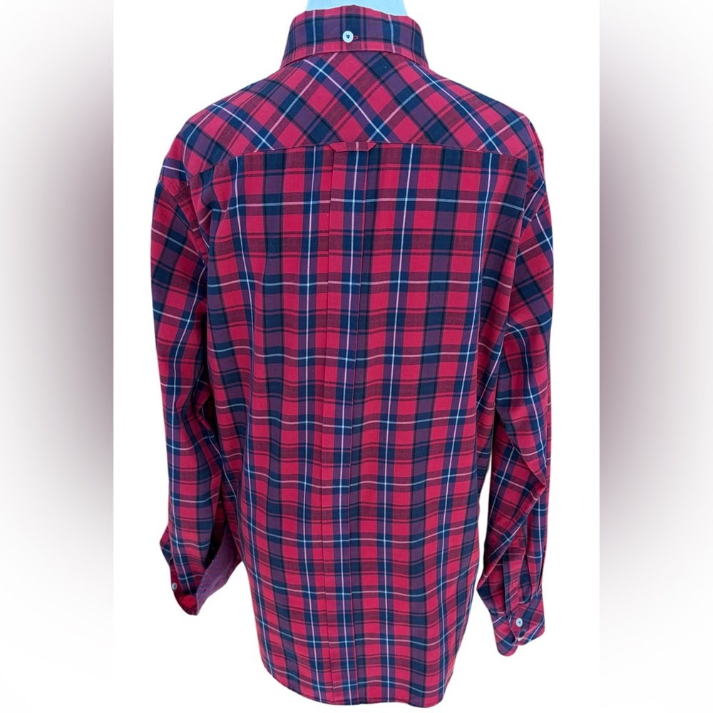Ben Sherman Red/Blue Plaid Button front Shirt size L. - Picture 2 of 7